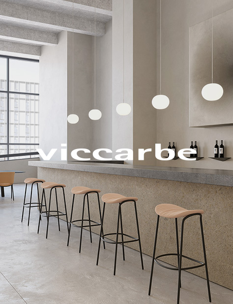 Taburete Funda de Viccarbe en ambiente profesional, mobiliario contract para hosteler&iacute;a